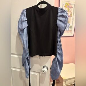 Gracia Blue Black Blouse